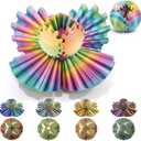 Flavery Gear Ball - 3D Printed Steampunk Whirling Wonder Fidget, Spin Sphere, Cube Toy for Stress and Anxiety Relaxing (Multicolored Rainbow, 8CM)