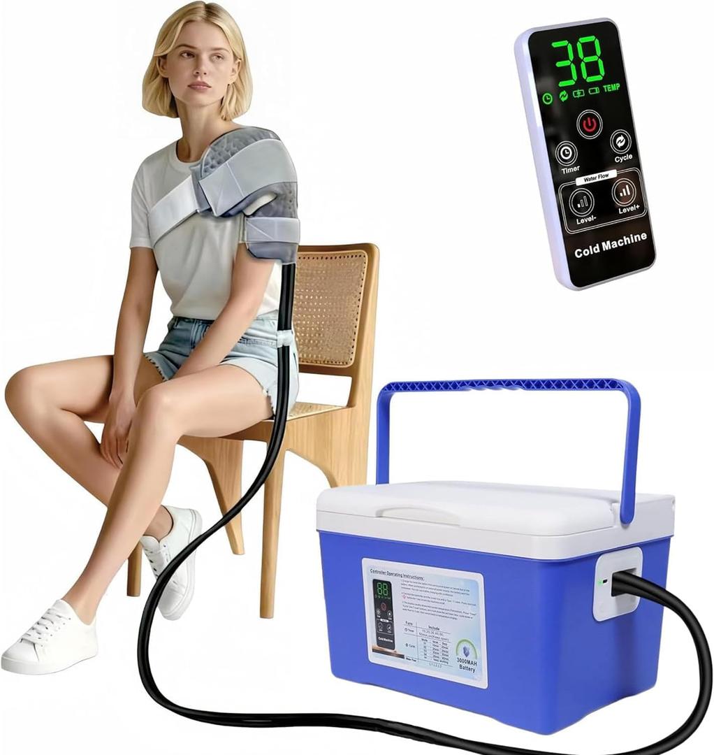 Cold Therapy Machine, Built-in 3000mAh Battery, Cold Therapy for Knee Replacement, Ice Machine for Knee After Surgery, Cryotherapy Systems Suitable for Home use,