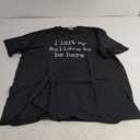 I Left My Bulldog To Be Here English Bulldog Shirt Women Men T-Shirt (Small, Black)