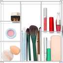 Tranqun Expandable Makeup Drawer Organizer 11~19" W x 11.8'' L x 1.8'' H Clear Acrylic Makeup Organizer Tray 8 Compartments Adjustable Vanity Storage Containers for Cosmetics Jewelry Kitchen Office