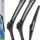 ATTKE All Weather Wiper Blades, 15 + 15 Front Wiper and 13 Rear Wiper Blades for Jeep Wrangler 2008-2018, OE Genuine Style (3 Wipers)