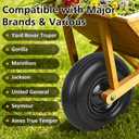 Wheelbarrow Wheel 4.00-6 tire 13"Flat Free Wheelbarrow Tires, Solid Wheel barrow Wheels and tires Replacement 5/8"3/4" Bearings, 1.75" Center Hub, Fits Garden Cart, Dolly, Hand Truck, Trailer, Wagon