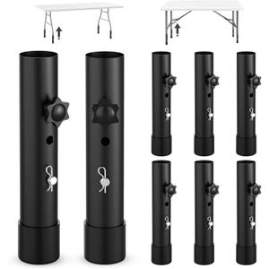 8-Pack Table Legs Extensions for Straight/Bent Folding Tables, Folding Table Leg Extenders, Reduces Stooped Work Improves Back Pain, 2-Levels Height Adjustable Furniture Risers (3.5"/ 5")