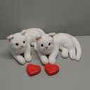 Shappy 2 Pcs Heartbeat Cat Calming Toy Stuffed Plush Warm Pillow Toys Heart Shaped Replacement Soother Red Heartbeat Simulator for Cat Kitten Dog Anxiety Relief Sleep