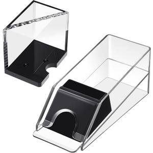 Honoson Blackjack Shoe and Discard Tray Clear Acrylic Blackjack Dealing Shoe Card Dispenser for Playing Cards Discard Holder Trays for Game Poker Accessories(4 Deck)