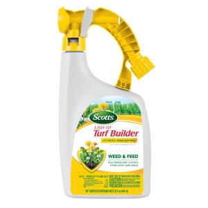 Scotts Liquid Turf Builder with Plus 2 Weed Control ReadyToSpray  Liquid Weed Killer and Grass Fertilizer, HoseEnd Applicator, 32 fl. oz.