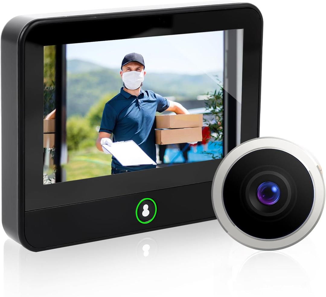 1080P Digital Door Viewer, Wide Angle Peephole Camera, App Monitoring, Home & Office Security, HD Surveillance, Remote Control via TUYA App, Easy Install