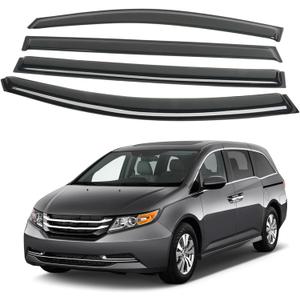4PCS Rain Guards Fit for Honda Odyssey 2011-2017, Durable Front & Rear Window Visors Wind Deflector, Outside Mount Vent Shade Shield Accessories 2011 2012 2013 2014 2015 2016 2017