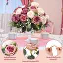 Geosar 16 Bundles Artificial Peonies Flowers Fake Silk Peony Bouquet Faux Peonies Flowers Bulk for Decoration Vase Floral Arrangements Wedding Party Table (Dusty Pink,Dusty Rose)