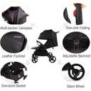 Lvvbaby Baby Stroller,Compact Stroller with Extra Wide Seats, Adjustable Large Canopies, Compact Fold,One-Handed Fold,Reclining Seats,5-Point Harness and Big Storage Basket