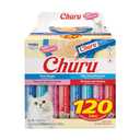INABA Churu Cat Treats, Lickable, Squeezable Creamy Purée with Vitamin E, 0.5 Ounces per Tube, 120 Tubes Total, Tuna Variety By 03.28.2026
