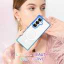 tharlet Designed for Samsung Galaxy Z Fold 7 Case [Compatible with MagSafe] [Crystal Clear Anti-Yellowing] Slim Fit Women Girls Soft TPU & Hard PC Back Cover for Galaxy Z Fold 7, Blue