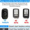 Tukellen for Honda Key Fob Cover Leather,with Keychain Compatible with 2022 2023 2024 2025 2026 Passport Accord Civic HR-V CR-V Pilot,4/5 Buttons Smart Remote Key-Black
