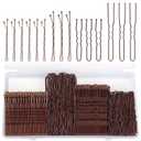 250 Pcs Hair Pins Bobby Pins Brown Hair with Storage Box, Wavy Bobby Pins 2inch 2.4inch, U Shaped Hair Pins 2inch 2.8inch, Suitable for All Hair Types, Hair Clips Hair Pin for Women and Girls
