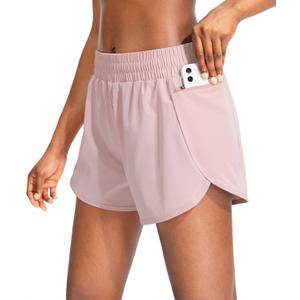 Soothfeel Womens Running Shorts with Zipper Pockets High Waisted Athletic Gym Workout Shorts for Women with Liner (Medium)