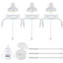 Sippy Straw Cup Soft Conversion Kit for Philips Avent Anti-Colic Baby Bottle, Toddler Transition Kit with Silicone Sippy Spout Nipple, Weighted Straw, Bottle Handle, Cleaning Brush, 3-Pack