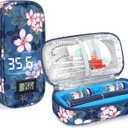 YOUSHARES Insulin Cooler Travel Case for Pen & Vials, Temperature Display Diabetic Medication Cooling Bag with Protective Ice Brick, TSA Approved Refrigerated Diabetes Supplies Carrying Organizer