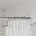 Naiture 60" Heavy-Duty Straight Shower Curtain Rod, Rustproof Stainless Steel Shower Rod with Mounting Flanges, Permanent Wall Mount, Used for Bathroom, Windows, Closet, Brushed Nickel Finish