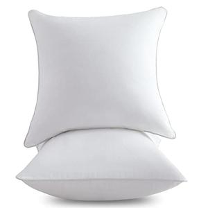 FAVRIQ 20 x 20 Pillow Inserts (Set of 2) - 20 Inch Square Interior Couch Throw Pillow with 100% Cotton Cover - Decorative Pillow Insert Pair - White Sofa Pillow