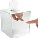 JackCubeDesign Overall Acrylic Mirror Square Tissue Box Cover Holder Napkin Holder Organizer Stand(5.6 x 5.6 x 6.1 inches) - :MK219A
