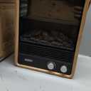 Shinic Portable Fireplace Heater for Indoor Use,1500W Fireplace Space Heater with Thermostat, Realistic 3D Flame & Crackling Sound, ETL Listed Home Office (Oak)
