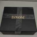 ISNOM Cowgirl Cowboy Boots for Women Western Square Toe Boots for Women Pull-on Tab (No-Zipper) and Unique Embroidery Design (7.5, Black)