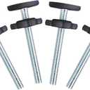 4 Pack Baby Gate Replacement Parts Threaded Spindle Rod 8MM(M8), Screw Bolts Hardware Kit for Pet & Dog Pressure Mounted Safety Door & Stair Gates (a Black) (90MM)