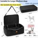 Large Dog Car Seat for Medium Sized, Dog Booster Car Seat, Pet Booster Seats up to 60 lbs or 2 Small with 4" Memory Foam for Back Seat, Triple Safety Belts, Storage Pockets, Detachable/Washable