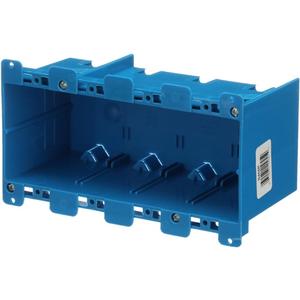 Carlon B468R Work Outlet Box, 4 Gang, 7.57-Inch Length by 2.89-Inch Width by 3.56-Inch Depth, Blue