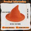 ZingSurp Halloween Witch Hat for Women,Adult Witch Hat for Halloween Party Cosplay Costume Accessory,Modern Wool Witches Cap