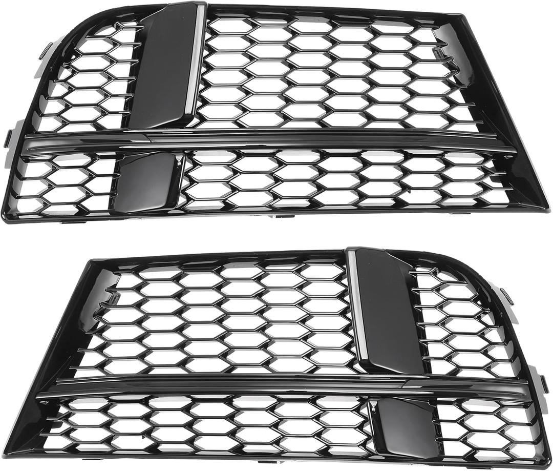 ACROPIX Fog Light Grill Front Lower Bumper Fog Light Cover Inserts for Audi A3 2017-2020 No.8V3807681ABESM/8V3807682NESM Durable Front Left Right Honeycomb