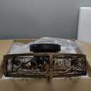 20'' Caged Ceiling Fan with Lights and Remote Control,Small Farmhouse Bladeless Low Profile Ceiling Fans Lights,Vintage Flush Mount Ceiling Light,Reversible Motor 6 Speeds for Bedroom,Living Room (Beige)