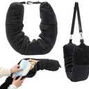 Stuffable Travel Pillow for Extra Luggage, Velvet Travel Neck Pillow Storage Bag with Adjustable Neck Size, Fits Up to 3 Days Travel Essentials Multifunctional U-Shapes Pillow