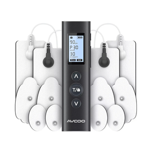 AVCOO 30 Modes TENS EMS Unit Compact Muscle Stimulator for Pain Relief of Back, Shoulder, Neck, Rechargeable & Portable Dual Channel EMS Muscle Stimulator with 30 Intensity Levels, 12 Electrode Pads