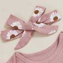 Aunties Bestie Baby Clothes Daddys Girl Newborn Short Sleeve Romper Daisy Skirt Shorts 3Pcs Set Infant Spring Outfit (Pink)