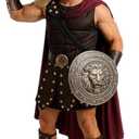 Morph Roman Gladiator Costume for Men, Knight Costume Men, Spartan Warrior Costumes, Mens Spartan Costumes (Medium, Brown)