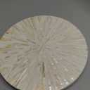 PEMAR 12.6 Decorative Lazy Susan Turntable, Handcrafted Tray with Mother of Pearl Inlay, 360 Rotating Countertop & Dining Table Organizer, Elegant Home Dcor, Housewarming Gift, White Cream Sunlight