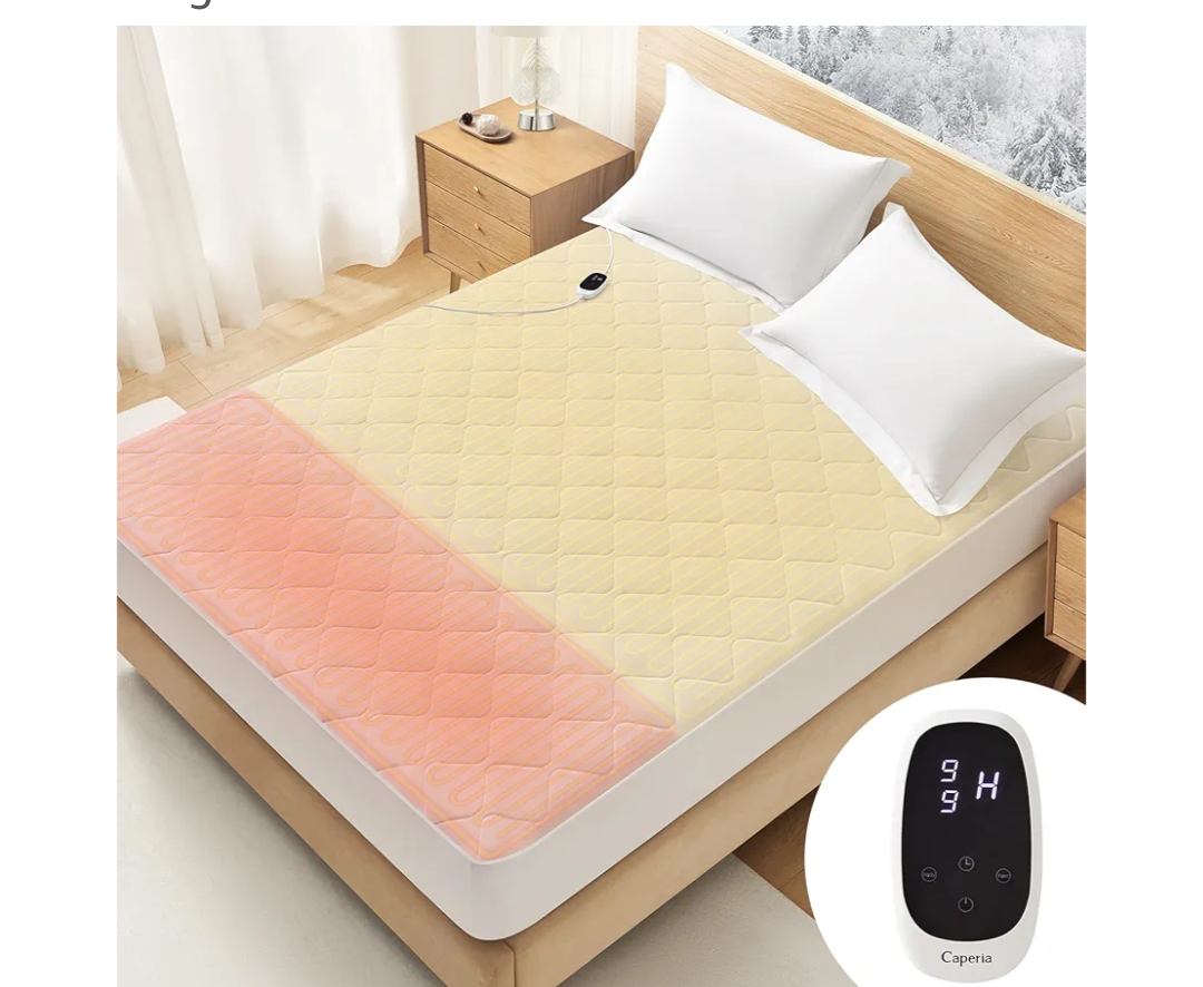 Heated Mattress Pad Quilted Multizone Electric Mattress pad Individual Body & Feet Bed Warmer 9 Heat Settings 1-12 Hours Auto Off Deep Pocket Fast Heating Machine Washable Twin Plus 39''x80''
