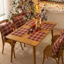 Christmas Plaid Placemats Set of 4, Red Green Snowflake Buffalo Checkered Tartan Winter Thanksgiving Xmas Table Mats for Dining Room Kitchen Table Decor