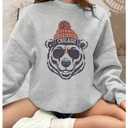 SOLY HUX Women's Plus Size Graphic Sweatshirt Crewneck Long Sleeve Drop Shoulder Casual Pullover Tops Light Grey Graphic XX-Large Plus (Gray, XXL)