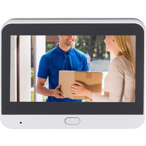 1080P Door Peephole Camera 4.3 inch Smart Visual Intercom Doorbell with Two Way Call, PIR Body Detection, 5000mah Rechargeable Battery Cloud SD