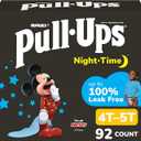 Pull-Ups Boys' Night-Time Potty Training Pants, Size 4T-5T, 23 counts (4 paacks) 92 Count Overnight Protection, Disposable, Refastenable Fit, Sleep Dryness, Wetness Indicator, Soft & Breathable, Secure Fit