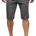 ALLABREVE Mens Chinos Flat Front Golf Short Work Dress Short Summer Beach Shorts Pants 30, Army Green
