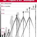 Victiv 80/85 inches Heavy Duty Tripod for Camera and Phone, 85" Camera Monopod Tripod, DSLR Binoculars Spotting Scope Camcorders Video Tripod Stand, 360 Degree Ball Head, 35 lbs Loads