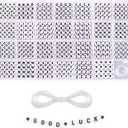 1400 Pieces 4x7mm White Round Acrylic Alphabet Letter Beads A-Z Heart Pattern Beads and Crystal Line for Jewelry Making Bracelets Necklaces Key Chains