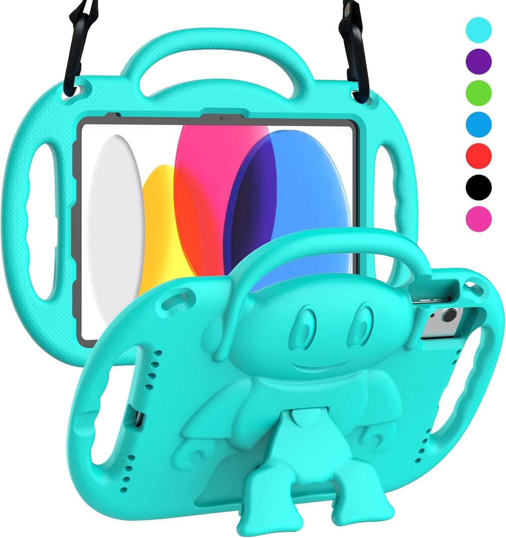 SUPLIK Kids Case for New iPad 11th Gen (A16) 11-inch 2025 & 10th Generation 10.9" 2022 & Air 11" 2025/2024 & Air 5th/4th Gen & Pro 11, Durable Shockproof Cover with Shoulder Strap Handle Stand, Cyan SUPLIK Kids Case for New iPad 11th Gen (A16) 11-inch 2025 & 10th Generation 10.9" 2022 & Air 11" 2025/2024 & Air 5th/4th Gen & Pro 11, Durable Shockproof Cover with Shoulder Strap Handle Stand, Cyan