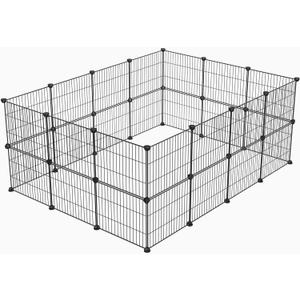 LURIVA Small Animal Playpen, Guinea Pig Cages, Pet Playpen, Rabbit Cage,Small Animal Cage, Puppy Kitten Dog Playpen, Indoor Outdoor Portable Metal Wire Yard Fence,15 X 12 Inch, 28 Panels, Black