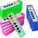 Ezzgol Watercolor Paint Sets, 24 pack 8 Colors Heart Washable Paint Sets,Wooden Brushes, Idear Valentines Day Gift for Preschool Classroom, Art School, Birthday Party