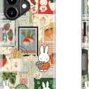 MERRO for iPhone 17 Case - Wireless Charging Compatible - Dual-Layer Hard Shell & Silicone Cover - Protective Phone Case with Cute Wildflower Designs for Women - Cute Collage
