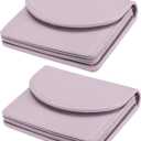 uxcell PU Leather Business Card Case, 2Pcs Business Name Card Holder Wallet with Magnetic Shut Pocket Holder for Women Credit ID Card, Purple